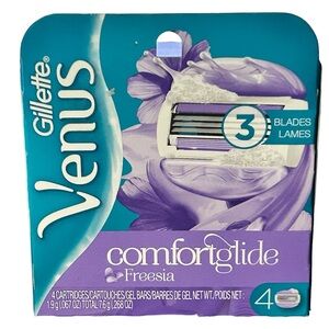 New Gillette Venus ComfortGlide Freesia Women's Razor Refills, 4 Refills